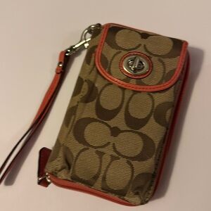 Coach wristlet wallet- peach